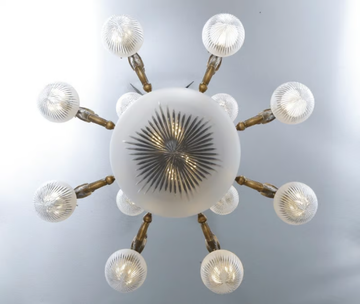 FORTUNA 12 - Handmade brass chandelier by Patinas Lighting - view 3